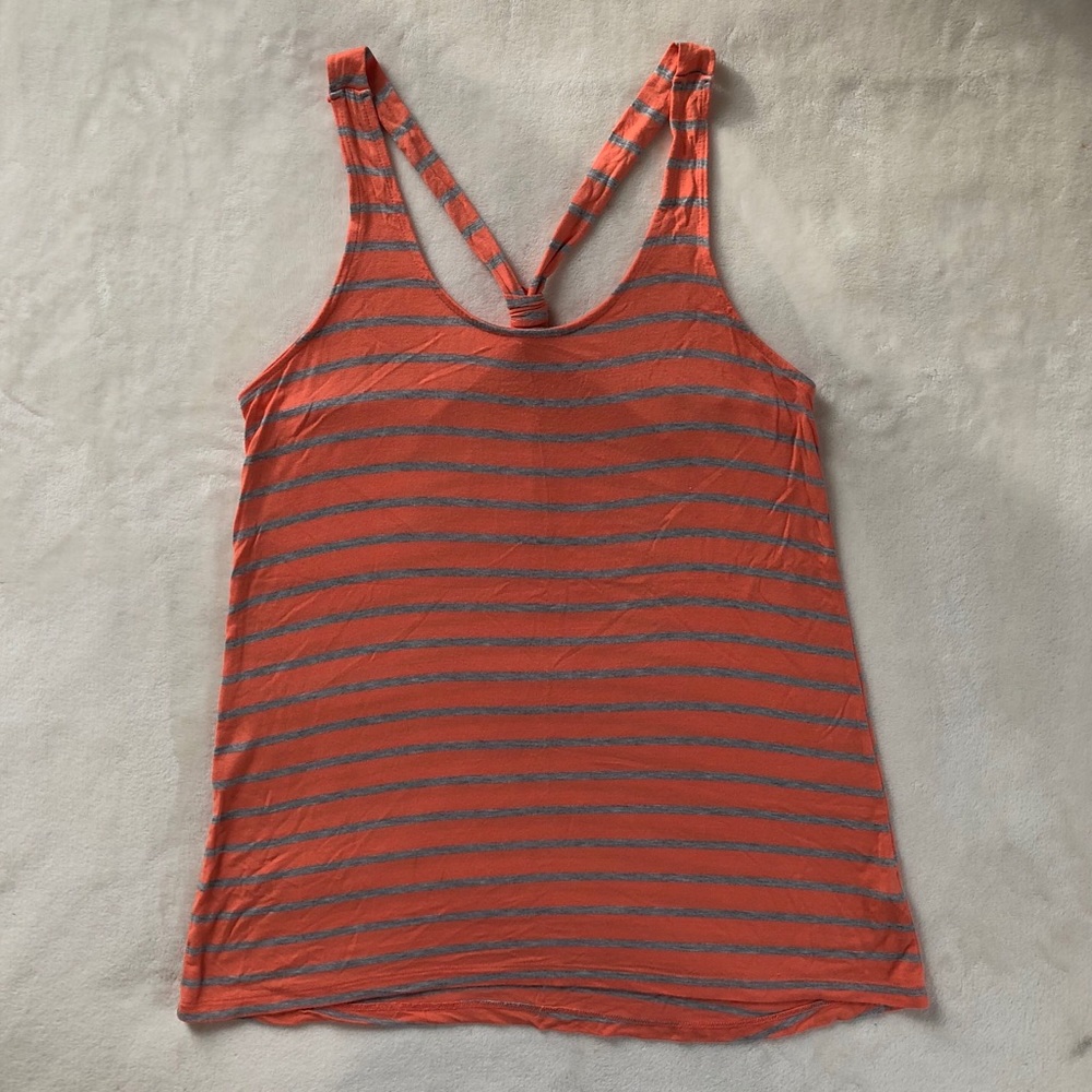 Orange w/ Grey Stripe Tank Top✨